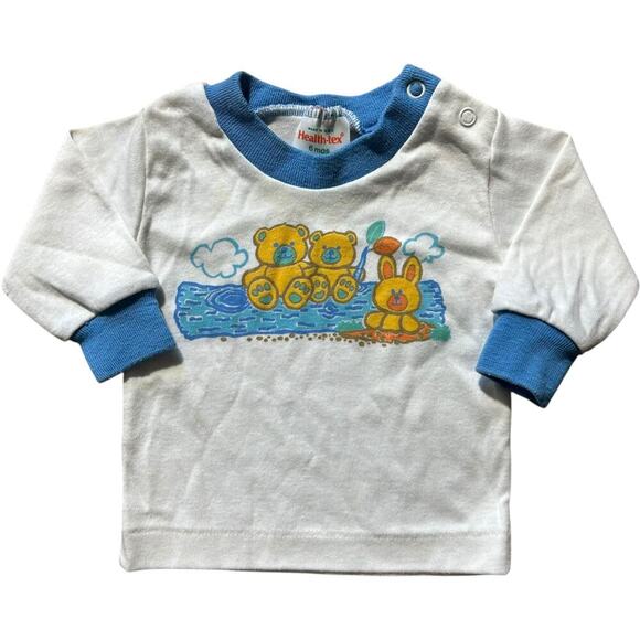 Bears & Bunny Tree Trunk Health-Tex Vintage Baby Tee - Picture 1 of 4